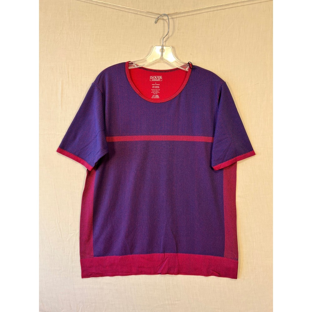 Dover Saddlery Women XL Purple Red Micro Dot Short Sleeve Equestrian Base Layer